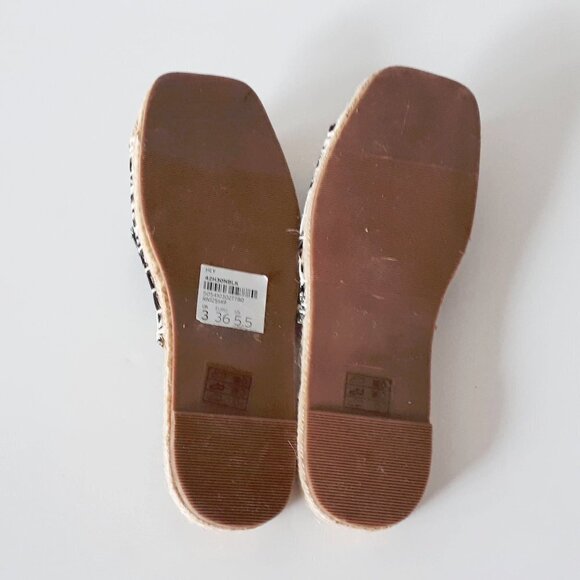 NWT Topshop black & white textile smoked crystal bejewelled flat slide sandals - Picture 12 of 12